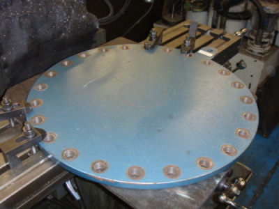 Steel boiler plate, 500mm diameter and 25mm thick